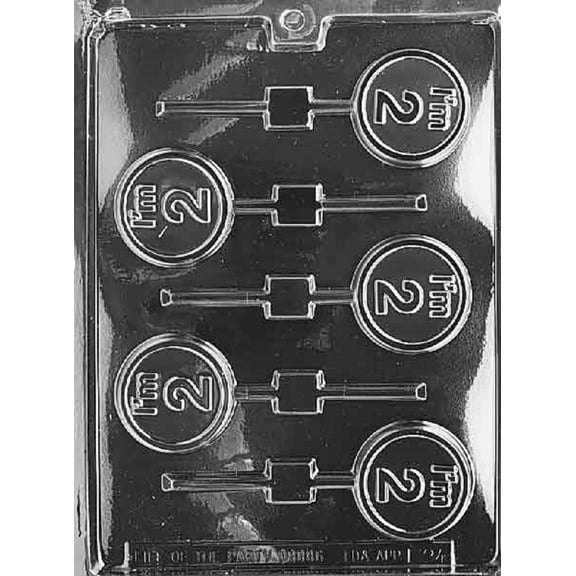 Grandmama's Goodies L024 I'm 2 Two 2nd Birthday Lollipop Chocolate Candy Soap Mold with Exclusive Molding Instructions