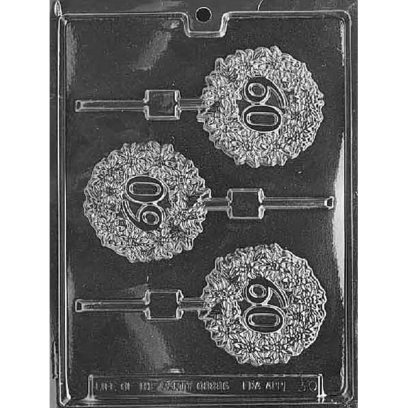Grandmama's Goodies L030 60 60th Lollipop Chocolate Candy Soap Mold with Exclusive Molding Instructions