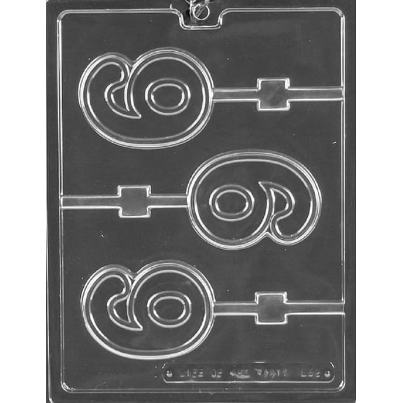 Grandmama's Goodies L052 #6 Six 6 Lollipop Birthday Chocolate Candy Soap Mold with Exclusive Molding Instructions