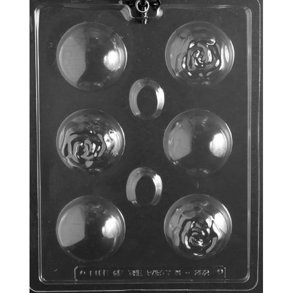 Grandmama's Goodies M252 Rose Bath Bomb Chocolate Candy Soap Mold with Exclusive Molding Instructions