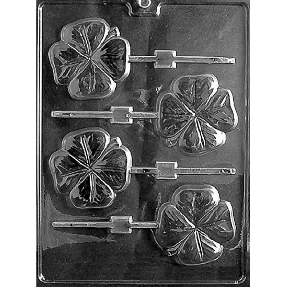 Grandmama's Goodies P002 Shamrock Lollipop Chocolate Candy Soap Mold with Exclusive Molding Instructions