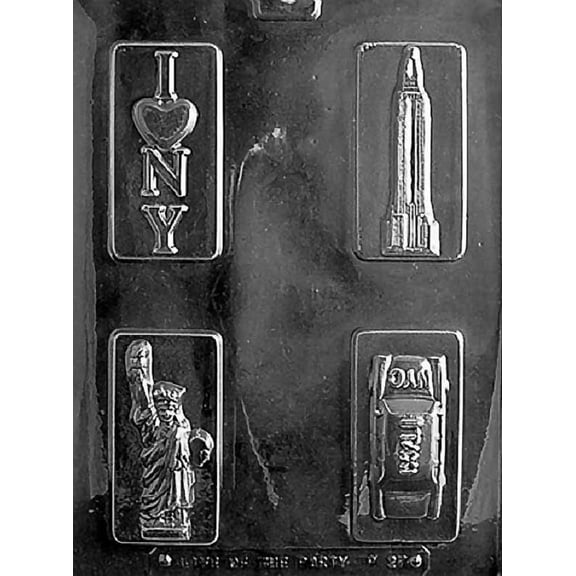 Grandmama's Goodies P027 NY Theme Box Set Chocolate Candy Soap Mold with Exclusive Molding Instructions