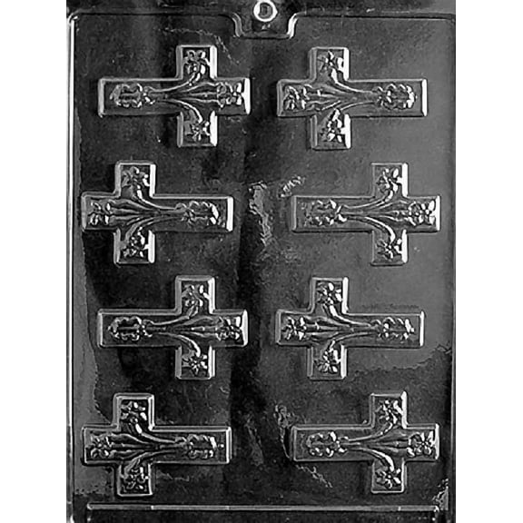 Grandmama's Goodies R021 Fancy Cross Chocolate Candy Soap Mold with Exclusive Molding Instructions