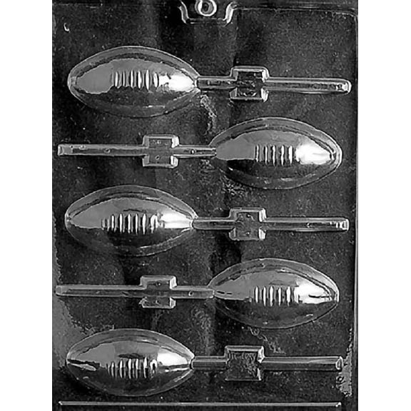 Grandmama's Goodies S026 Football Lollipop Chocolate Candy Soap Mold with Exclusive Molding Instructions