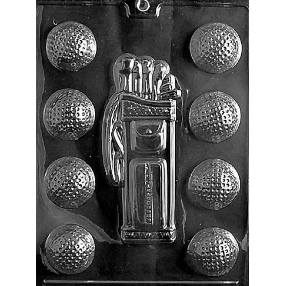 Grandmama's Goodies S028 Golf Caddy Ball Chocolate Candy Soap Mold with Exclusive Molding Instructions