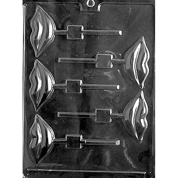 Grandmama's Goodies Valentine's Day V038 Lips Lollipop Sucker Chocolate Candy Soap Mold with Exclusive Molding Instructions