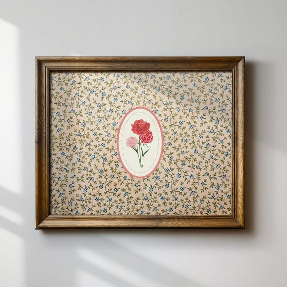 Grandmas Carnation, Horizontal Print, Nursery, Botanical, Cottage Core Decor, Wall Art Wall Art, Modern Wall Decor For Living Room, 8x12 UNFRAMED