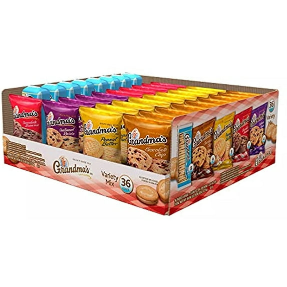 Grandmas Cookies Variety Tray 36 Ct, 2.5 oz Packs by Grandma's