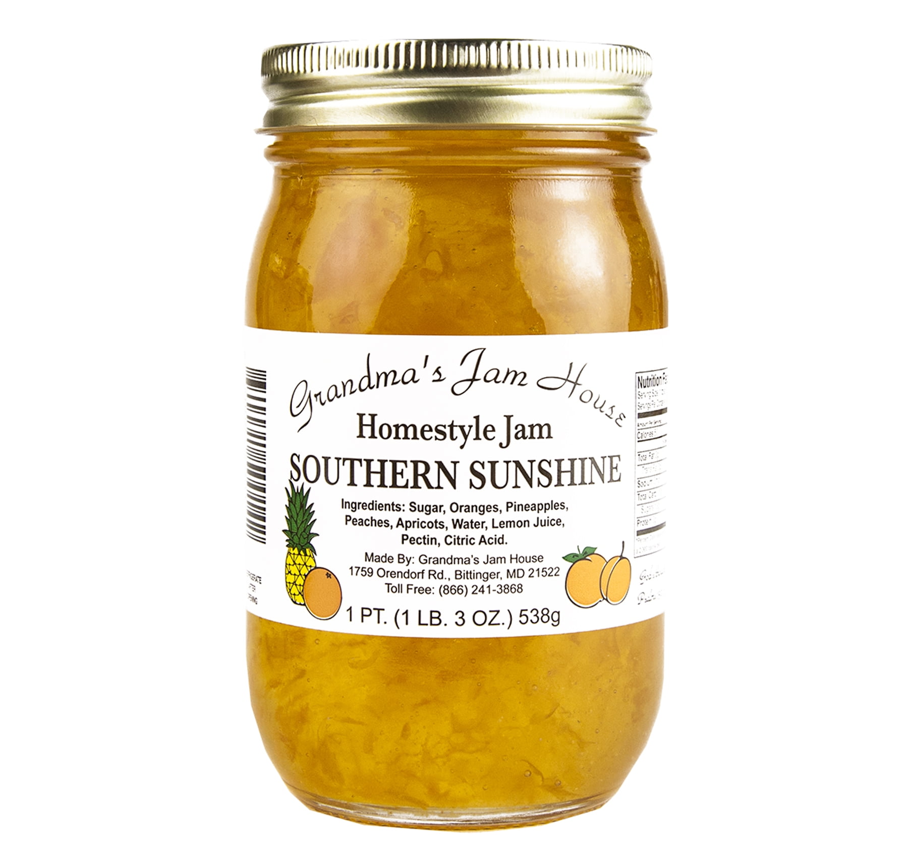 Grandmas Homestyle Southern Sunshine Jam, 2Pack 16 oz. Jars