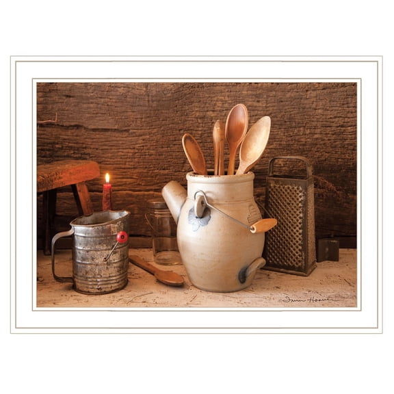 TrendyDecor4U Grandma'S Kitchen Tools By Irvin Hoover Framed Print HOO119-226G