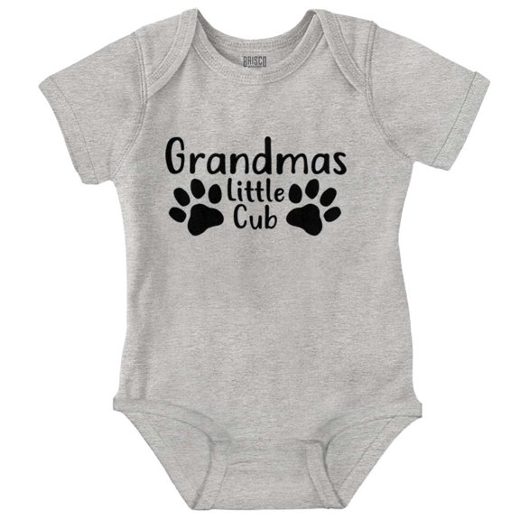 Grandmas Little Cub Grandchild Paws Romper Boys or Girls Infant Baby Brisco Brands 18M