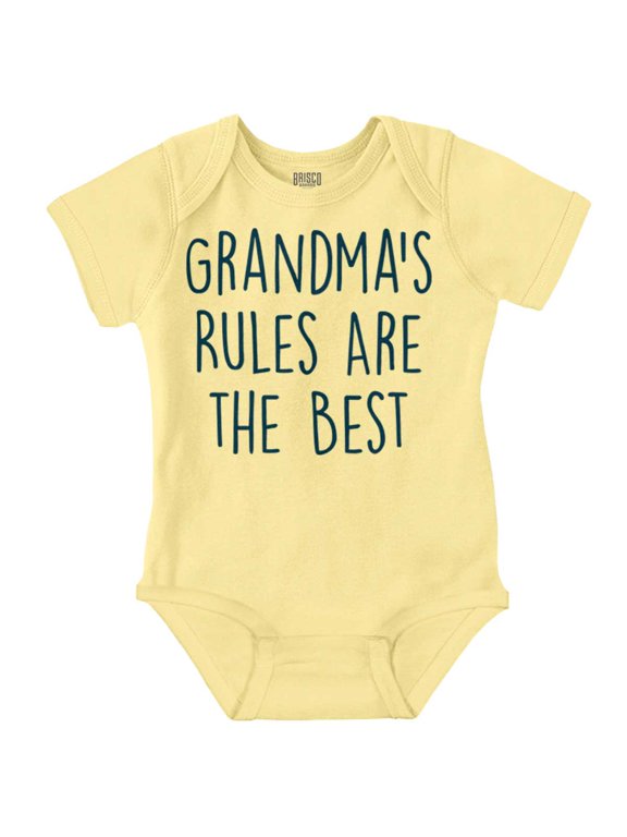 Grandmas Rules Best Cute Grandchild Romper Boys or Girls Infant Baby Brisco Brands NB