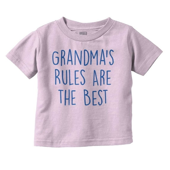 Grandmas Rules Best Cute Grandchild Toddler Boy Girl T Shirt Infant Toddler Brisco Brands 12M