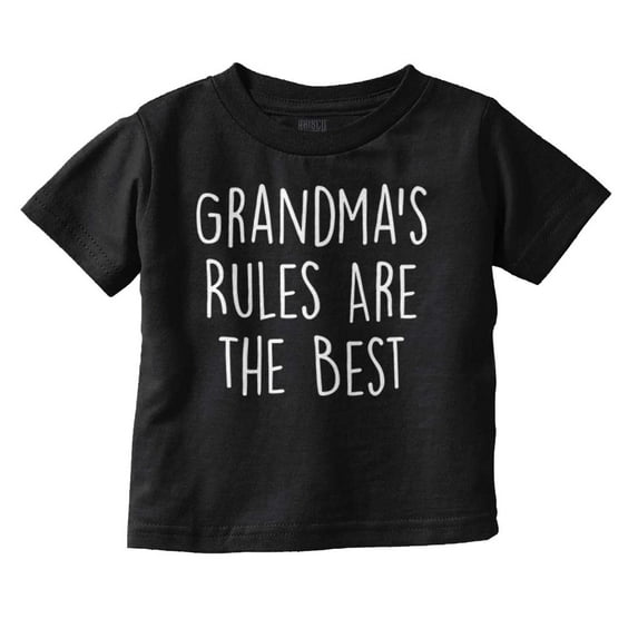 Grandmas Rules Best Cute Grandchild Toddler Boy Girl T Shirt Infant Toddler Brisco Brands 18M