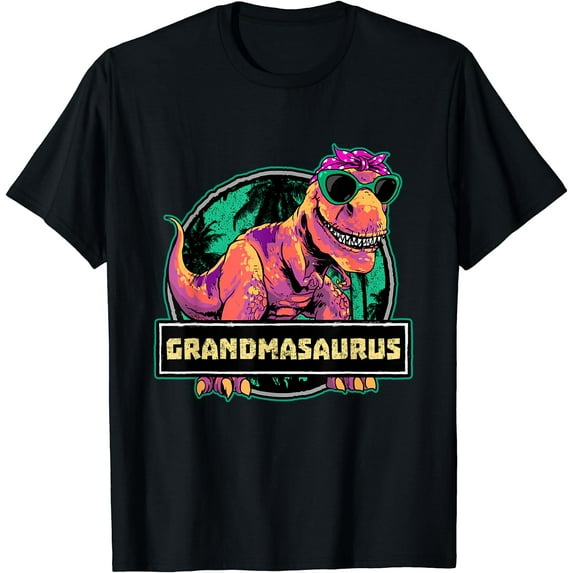 Grandmasaurus T rex Grandma Saurus Dinosaur Family Matching T-Shirt Black 3X-Large