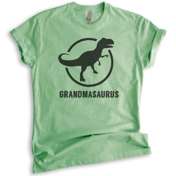Grandmasaurus T-shirt, Unisex Women's Shirt, Grandma Shirt, Grandmother Shirt, Dinosaur Shirt, Heather Apple Green, Large