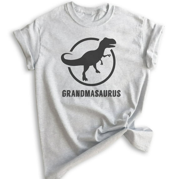 Grandmasaurus T-shirt, Unisex Women's Shirt, Grandma Shirt, Grandmother Shirt, Dinosaur Shirt, Heather Ash, Medium