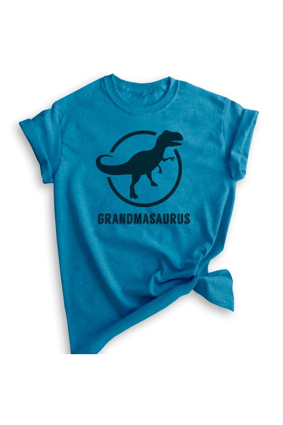 Grandmasaurus T-shirt, Unisex Women's Shirt, Grandma Shirt, Grandmother Shirt, Dinosaur Shirt, Heather Blue, Small