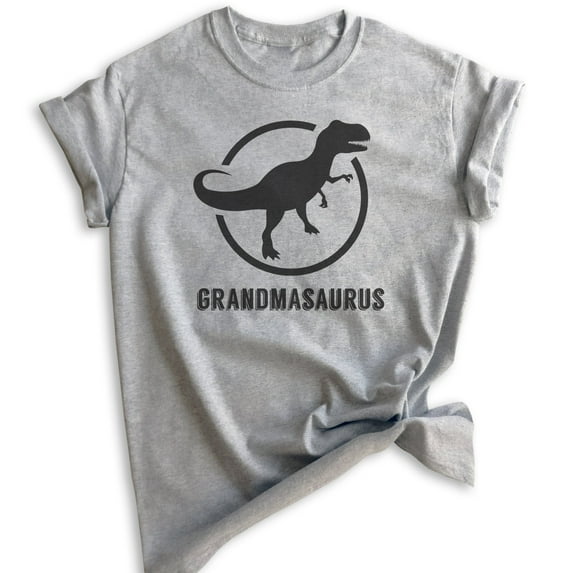Grandmasaurus T-shirt, Unisex Women's Shirt, Grandma Shirt, Grandmother Shirt, Dinosaur Shirt, Heather Gray, Medium