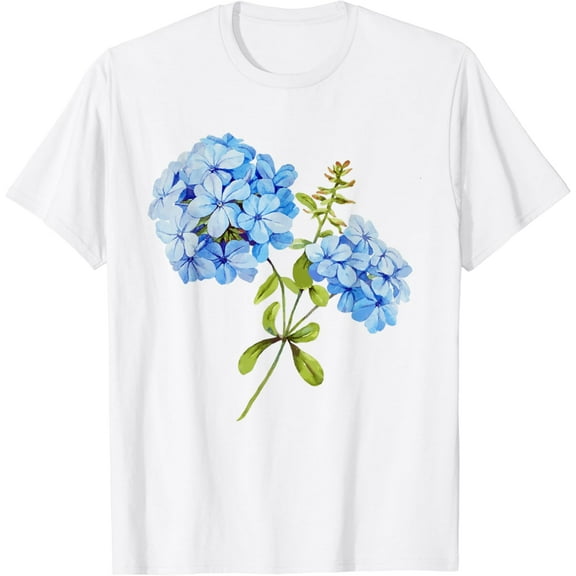 Grandmillennial Hydrangea Style T-Shirt100% pure cotton white short-sleeved T-shirts for men and women