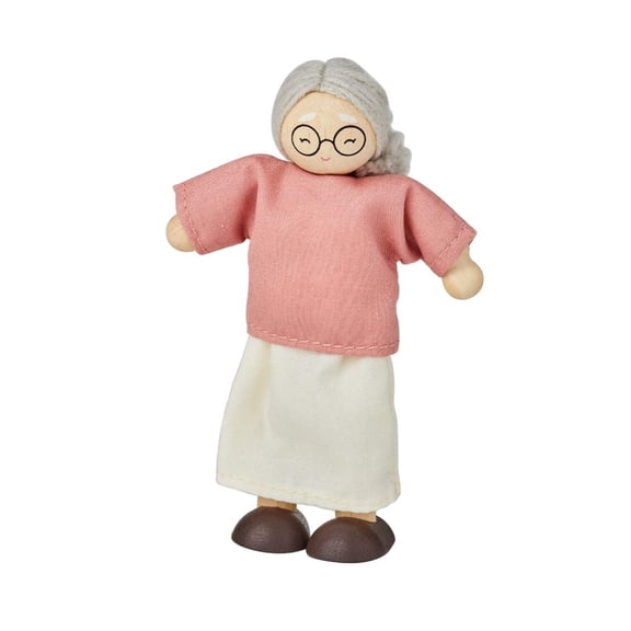 PlanToys Grandmother Dollhouse Figure - Fair Skin Tone