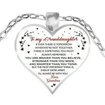 Grandmother Granddaughter Love Pendant Sweater Chain - Electroplated Alloy Jewelry with 16 Inch Chain & 1.1 Inch Pendant, Meaningful Family Gift