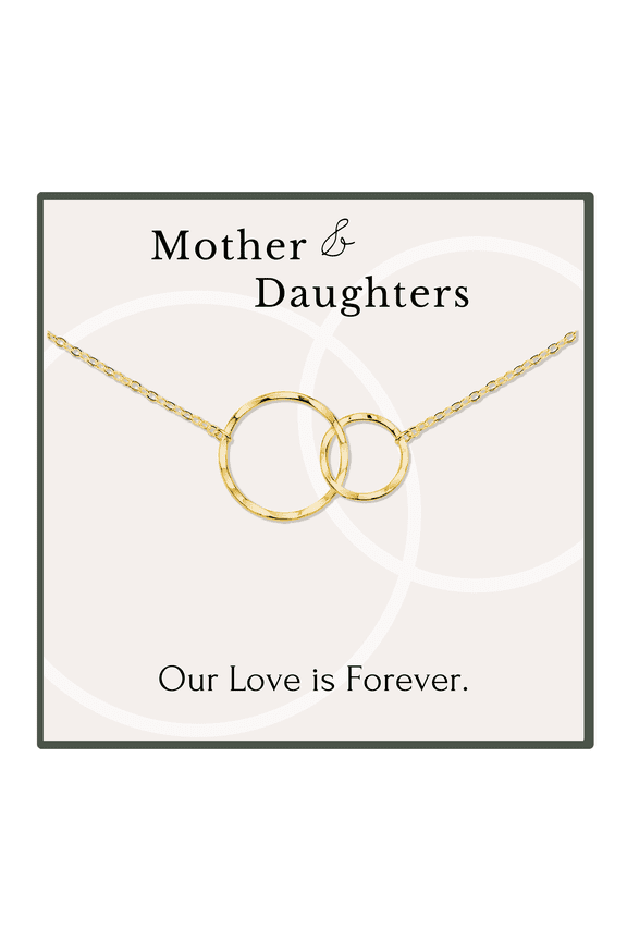 Mother Daughter Necklace 2 interlocking circles Gold Meaningful Gift for Mom, Jewelry for Mom and Daughter