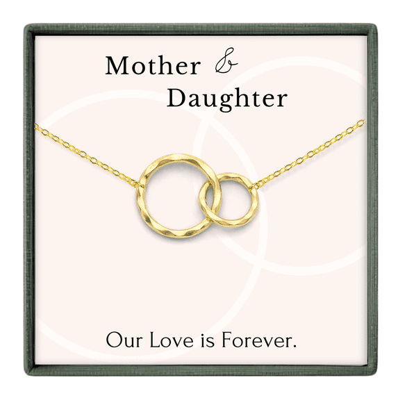 HOPE LOVE SHINE Mother Daughter Necklace 2 Ring – Meaningful Gift for Mom, Jewelry for Mom and Daughter