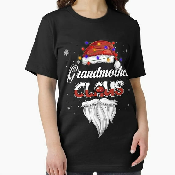 Grandmother Holiday Lights Festive Hat Matching Family Tee Unisex T-Shirt, up to size 5XL