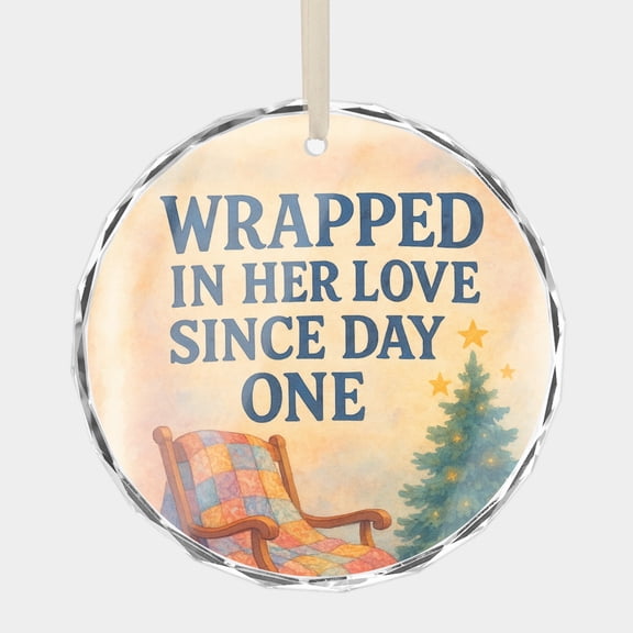 Grandmother Quote for Grandma, Granny, Nana Love Appreciation Phrase Expression Crystal Glass Christmas Ornament, 3 Flat Round Beveled-Edge Disc (0.23 Thick) Xmas Holiday Gift