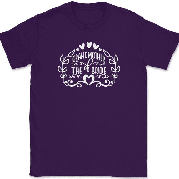 Grandmother of the Bride T-Shirt Wedding Party Groom Event Group Tees - Purple, 5XL