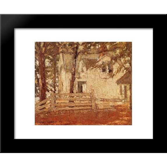 Grandmother's house inhabit a forest 20x24 Framed Art Print by Grant Wood