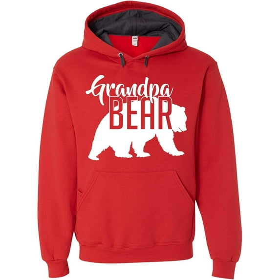 Grandpa Bear Hoodie Dad Man Soft Hoodie Adult Unisex Men's Women's Fiery Red