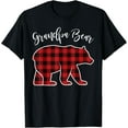 thumbnail image 1 of Grandpa Bear Pajama Red Buffalo Xmas Funny Family Christmas T-Shirt, 1 of 3