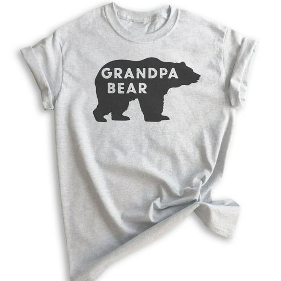 Grandpa Bear T-shirt, Unisex Men's Shirt, Grandpa T-shirt, Grandfather Shirt, Heather Ash, X-Small