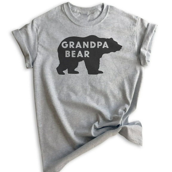 Grandpa Bear T-shirt, Unisex Men's Shirt, Grandpa T-shirt, Grandfather Shirt, Heather Gray, X-Large