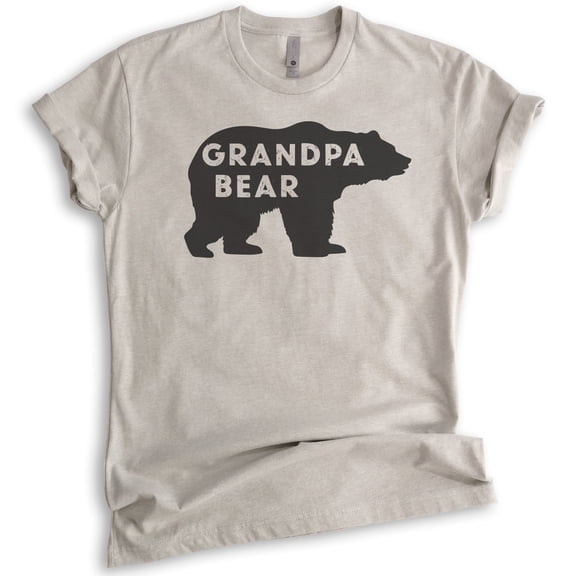 Grandpa Bear T-shirt, Unisex Men's Shirt, Grandpa T-shirt, Grandfather Shirt, Light Silk Gray, XX-Large