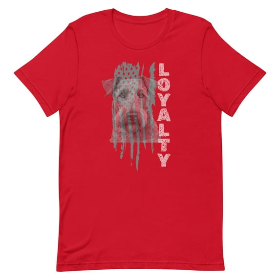 Grandpa Believes In airedale-terrier Dogs, Flags and 4th July Shirt (Red, L)