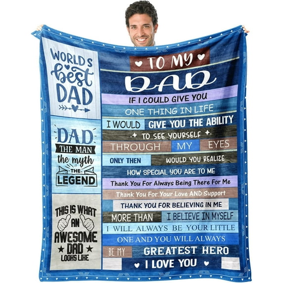 Grandpa Blanket Gifts for Fathers Day for Grandpa Gift from Granddaughter Grandpa Gift from Grandson - Best Grandpa Ever Blanket for Sofa - Birthday for Grandpa 50''x60''