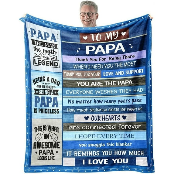Grandpa Blanket Gifts for Fathers Day for Grandpa Gift from Granddaughter Grandpa Gift from Grandson - Best Grandpa Ever Blanket for Sofa - Birthday for Grandpa 50''x60''