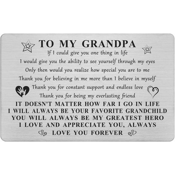 Grandpa Christmas Card Gifts - Best Thank You Grandfather Gift Ideas, I Love My Grandpa Birthday Wallet Card to My Grandfather