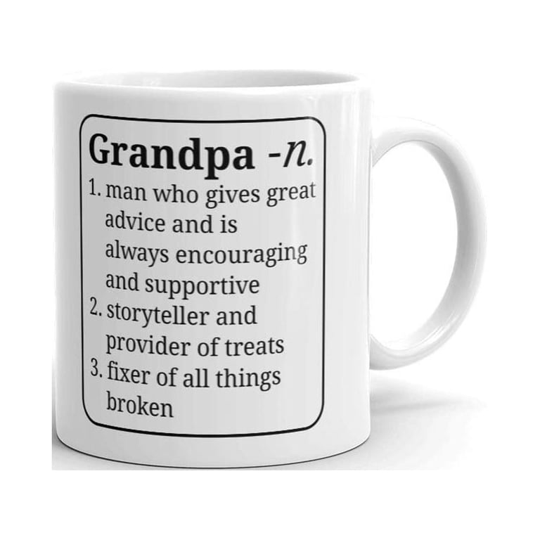 Funny Grandpa Mug - 15 Oz White Ceramic Coffee Cup 'Grandpa Knows Everything' Gift For Dad Or Grandfather