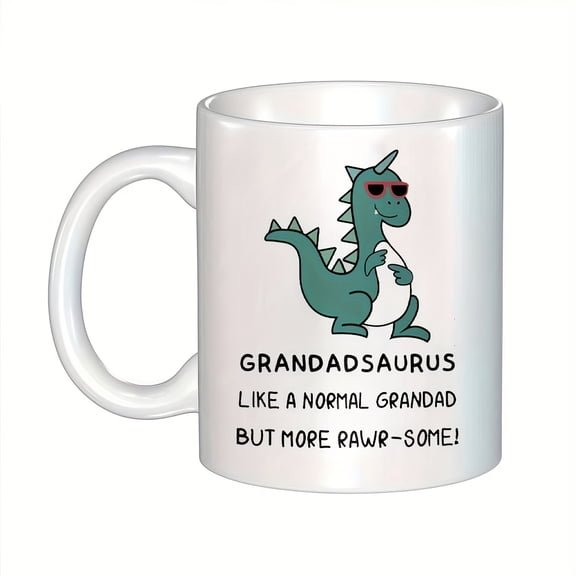 Grandpa Dragon Ceramic Mug Suitable for - Insulating Microwave & Dishwasher Safe & Tea Cup with Cute Dragon Design, Grandfather-Themed Mug - Ideal Gift for Grandpas on Father's Day & Birthdays