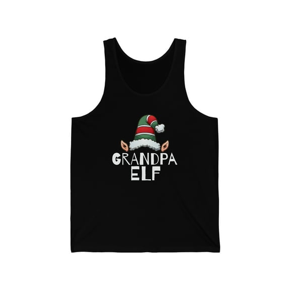 Grandpa Elf Christmas Unisex Tank Top, XS-2XL Holidays Xmas Elves Granddad