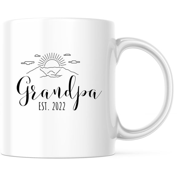 Grandpa Est 2022 Mug | New Grandpa Gift | First Time Grandpa Coffee Mug | Established Grandpa Present - 11 Ounce Novelty Coffee Cup - WMUG0147