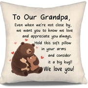 Grandpa Even When We''re Not Close by We Want You to Know We Love and Appreciate You Always-Grandpa Throw Pillow Covers Ideas from Grandchildren Birthday Gift Grandfather''s Day Gift