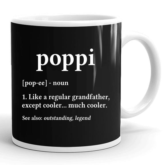 Grandpa For Poppi Fathers Day Birthday Gift Ceramic Mug 11oz (White;11oz)