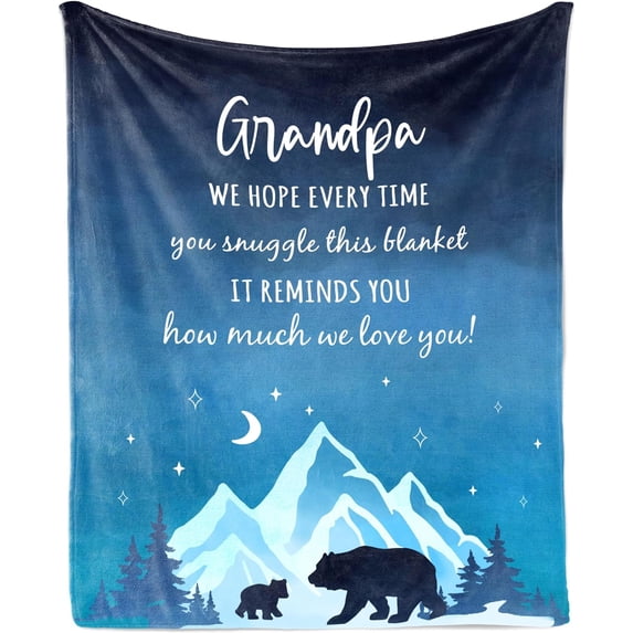 Grandpa Gifts Blanket 60"x50", Gifts for Grandpa from Granddaughter Grandson, Grandpa Gifts from Grandchildren, Best Granddad Gifts, Great Grandfather Gifts Ideas Throw Blankets