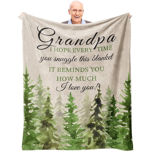 Grandpa Gifts Blanket 60‘‘x50‘‘, Great Gifts for Grandpa, Best Grandpa Gifts, Grandpa Gifts from Grandchildren, Grandpa Birthday Gift Blanket, to My Grandfather Gift from Granddaughter/Grandson