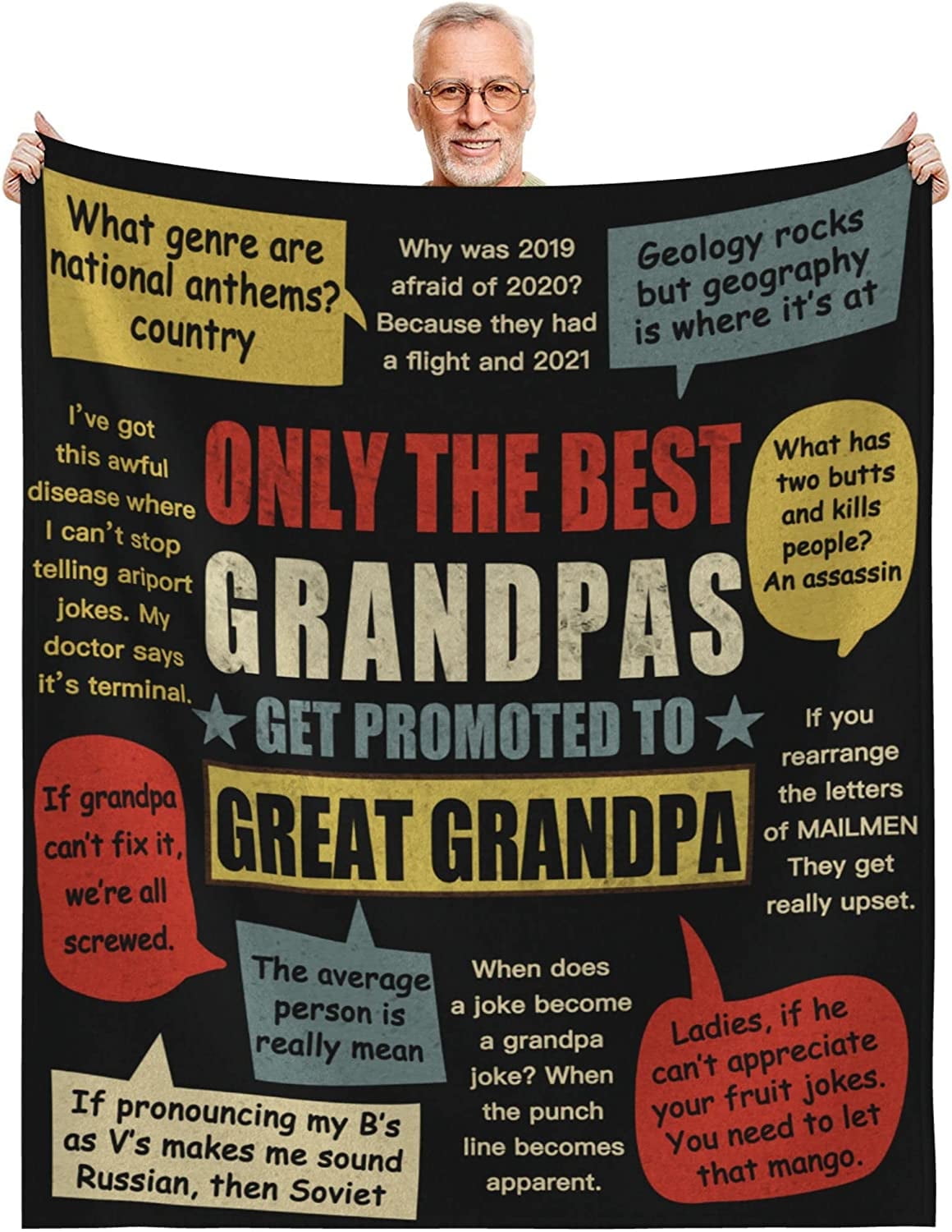 Grandpa Gifts Blanket, Gifts for Grandpa from Grandchildren, Grandpa Throw Blanket Gifts for Birthday Thanksgiving Christmas - Best Grandpa Gifts Idea 60x50 Inches